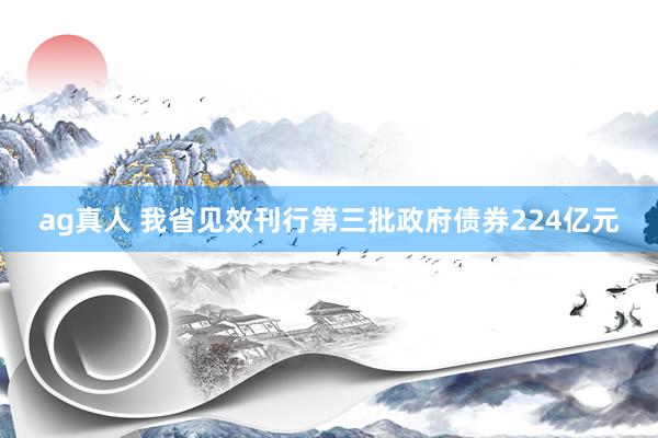 ag真人 我省见效刊行第三批政府债券224亿元
