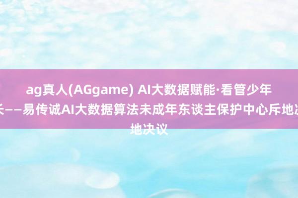 ag真人(AGgame) AI大数据赋能·看管少年景长——易传诚AI大数据算法未成年东谈主保护中心斥地决议