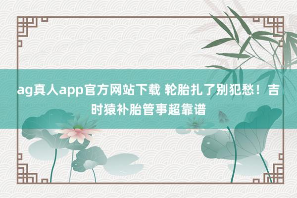 ag真人app官方网站下载 轮胎扎了别犯愁！吉时猿补胎管事超靠谱