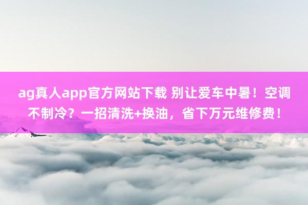 ag真人app官方网站下载 别让爱车中暑！空调不制冷？一招清洗+换油，省下万元维修费！