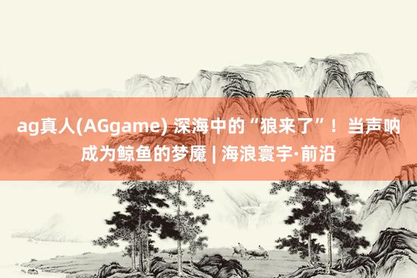 ag真人(AGgame) 深海中的“狼来了”！当声呐成为鲸鱼的梦魇 | 海浪寰宇·前沿