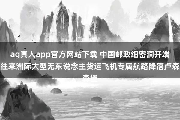 ag真人app官方网站下载 中国邮政细密洞开端条往来洲际大型无东说念主货运飞机专属航路降落卢森堡