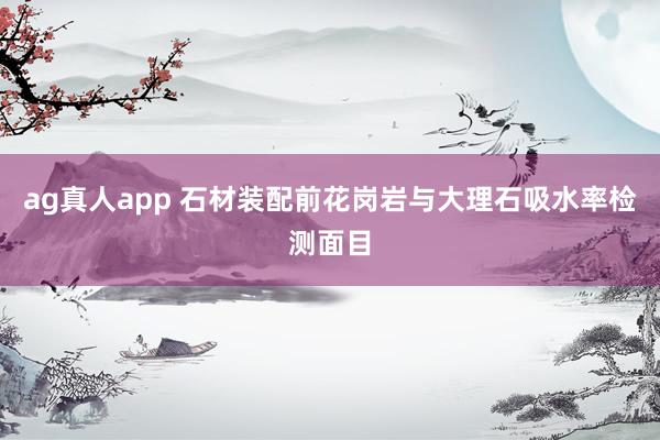 ag真人app 石材装配前花岗岩与大理石吸水率检测面目