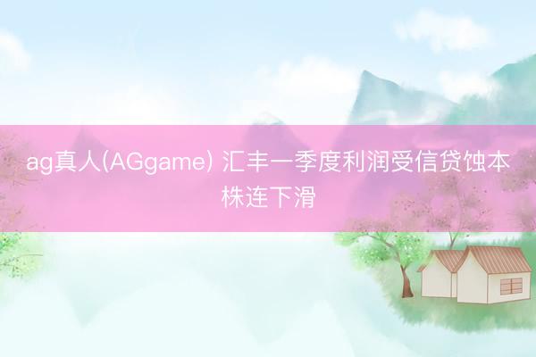 ag真人(AGgame) 汇丰一季度利润受信贷蚀本株连下滑