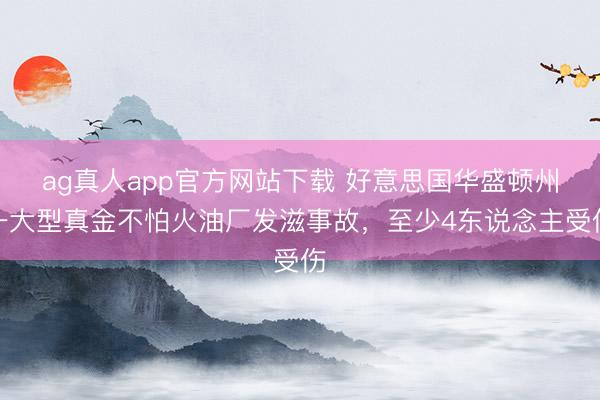 ag真人app官方网站下载 好意思国华盛顿州一大型真金不怕火油厂发滋事故，至少4东说念主受伤