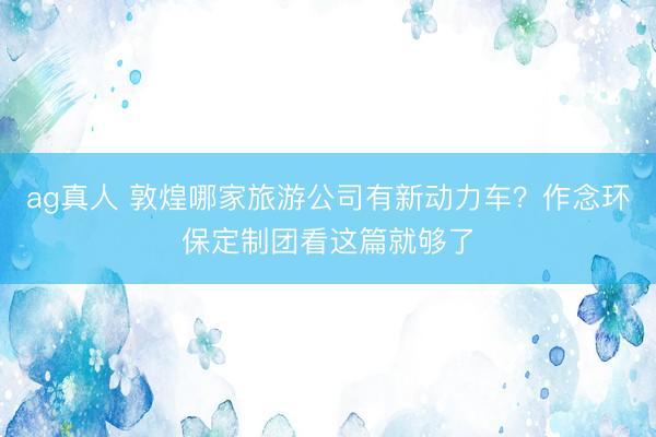 ag真人 敦煌哪家旅游公司有新动力车？作念环保定制团看这篇就够了